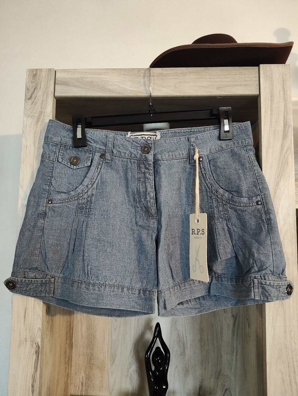 R.P.S Addict Women's Light Denim Shorts - Blue SZ 4 New With Tags